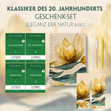 Klassiker des 20. Jahrhunderts Geschenkset - 4 Bücher (mit Audio-Online) + Eleganz der Natur Schreibset Basics - F. Scott Fitzgerald, George Orwell