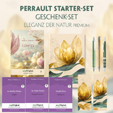 Charles Perrault Starter-Paket Geschenkset - 4 Bücher (mit Audio-Online) + Eleganz der Natur Schreibset Premium - Charles Perrault
