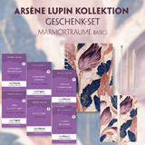 Arsène Lupin Geschenkset - 6 Bücher (mit Audio-Online) + Marmorträume Schreibset Basics - Maurice Leblanc