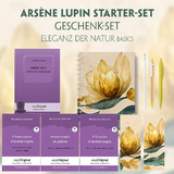 Arsène Lupin Starter-Paket Geschenkset - 4 Bücher (mit Audio-Online) + Eleganz der Natur Schreibset Premium - Maurice Leblanc