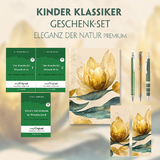 Kinder Klassiker Geschenkset - 3 Bücher (mit Audio-Online) + Eleganz der Natur Schreibset Premium - Lewis Carroll, L. Frank Baum