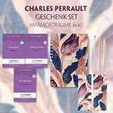 Charles Perrault Geschenkset - 3 Bücher (mit Audio-Online) + Marmorträume Schreibset Basics - Charles Perrault