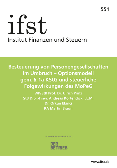 ifst-Schrift 551 - Ulrich Prinz, Andreas Kortendick, Orkun Ekinci, Martin Braun