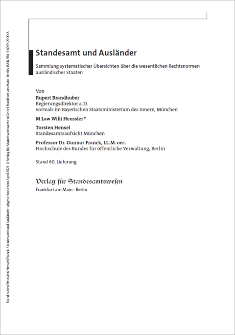 Standesamt und Ausländer - Rupert Brandhuber, Willi Heussler, Torsten Hensel, Gunnar Franck