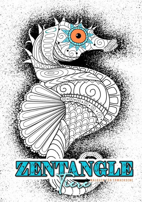 Zentangle Tiere Malbuch für Erwachsene - Monsoon Publishing, Musterstück Grafik