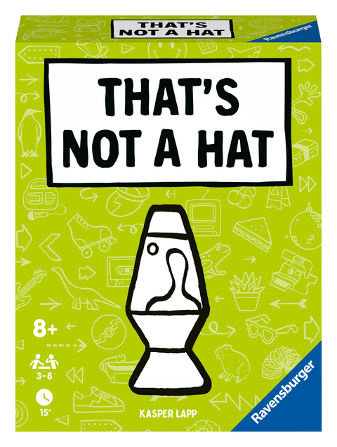 Ravensburger - 22589 - That's not a hat - Pop Culture - Partyspiel, Kartenspiel für 3-8 Personen, lustige Unterhaltung ab 8 Jahren - Kasper Lapp