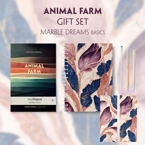 Animal Farm (with audio-online) Readable Classics Geschenkset + Marmorträume Schreibset Basics - George Orwell