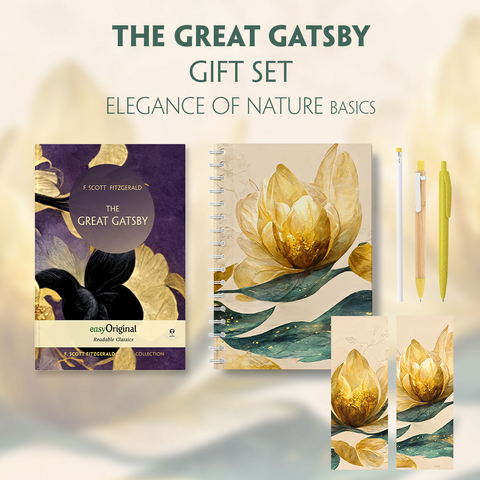 The Great Gatsby (with audio-online) Readable Classics Geschenkset + Eleganz der Natur Schreibset Basics - F. Scott Fitzgerald