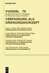 Verfassung als Ordnungskonzept -  Franz Mayer,  Hans Michael Heinig,  Lothar Michael,  Et Al.