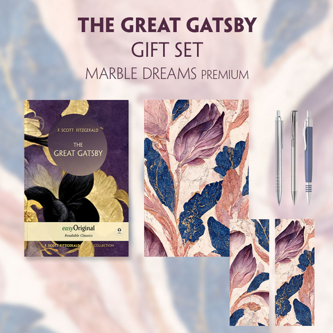 The Great Gatsby (with audio-online) Readable Classics Geschenkset + Marmorträume Schreibset Premium - F. Scott Fitzgerald