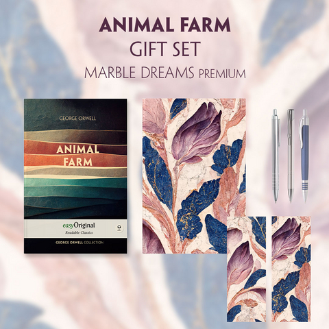 Animal Farm (with audio-online) Readable Classics Geschenkset + Marmorträume Schreibset Premium - George Orwell
