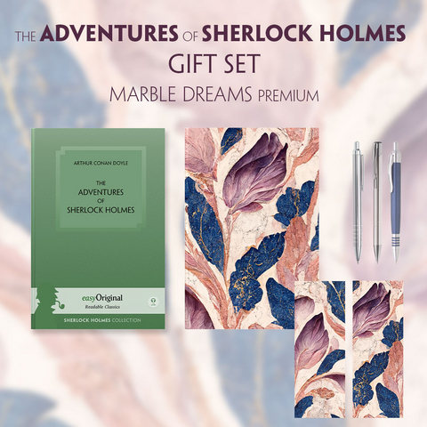 The Adventures of Sherlock Holmes (with audio-online) Readable Classics Geschenkset + Marmorträume Schreibset Premium - Arthur Conan Doyle
