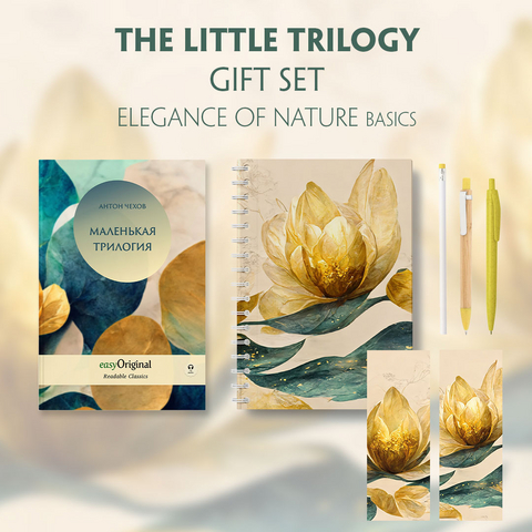 EasyOriginal Readable Classics / Die Kleine Trilogie (with audio-online) Readable Classics Geschenkset + Eleganz der Natur Schreibset Basics - Anton Tschechow