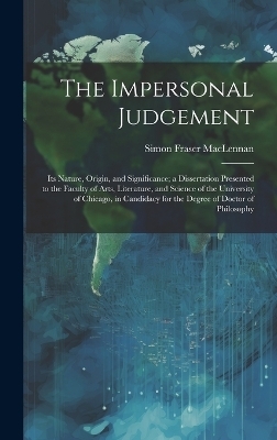 The Impersonal Judgement [microform] - 