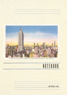 Vintage Lined Notebook Empire State Building and Skyline, New York City