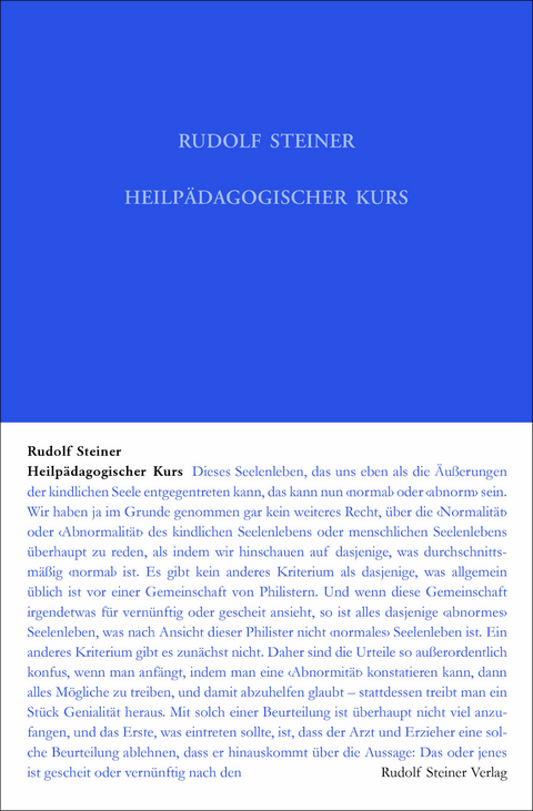 Heilpädagogischer Kurs - Rudolf Steiner