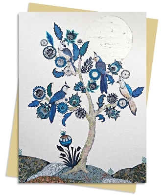 Alexandra Milton: Silver Tree of life with Four White-throated Magpies Greeting Card Pack - 