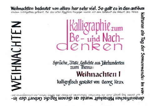 Kalligraphie / Weihnachten-Neujahr 1 - Georg Krax
