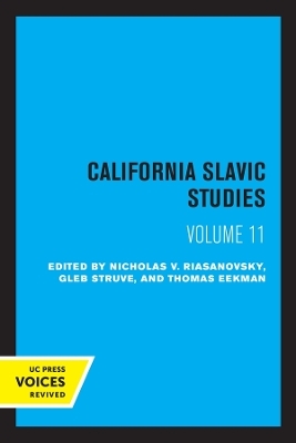 California Slavic Studies, Volume XI - 