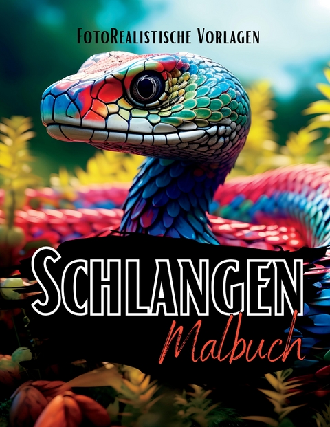 Schlangen Malbuch „Fotorealistisch“. - Lucy´s Schwarze Malbücher