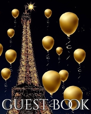 Eiffel Tower paris gold Ballon themed All occasion blank guest book - Sir Michael Huhn