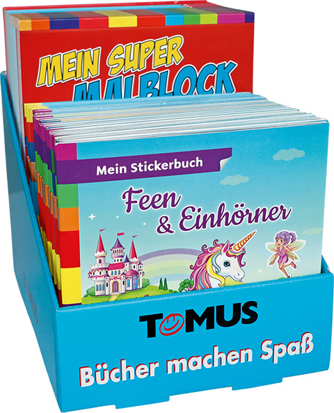 Display Malblöcke & Mein Stickerbuch