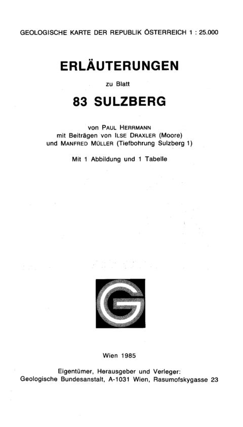 Erläuterungen zu Blatt 83 Sulzberg - Paul Herrmann