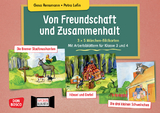 Von Freundschaft und Zusammenhalt - 3 x 5 Märchen-Bildkarten. Mit Arbeitsblättern für Klasse 3 und 4. Kamishibai Bildkartenset - 