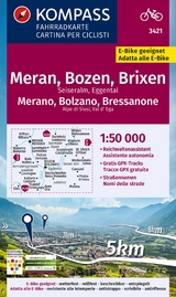 KOMPASS Fahrradkarte 3421 Meran, Bozen und Umgebung 1:50.000 - 