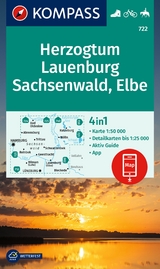KOMPASS Wanderkarte 722 Herzogtum Lauenburg, Sachsenwald, Elbe 1:50.000 - 