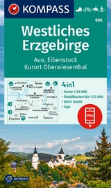 KOMPASS Wanderkarte 806 Westliches Erzgebirge, Aue, Eibenstock, Kurort Oberwiesenthal 1:50.000 - 