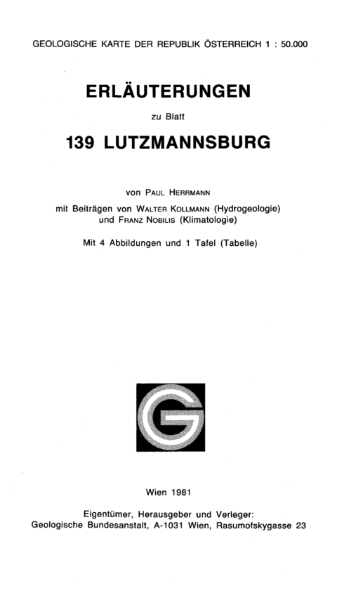 Erläuterungen zu Blatt 139 Lutzmannsburg - Paul Herrmann