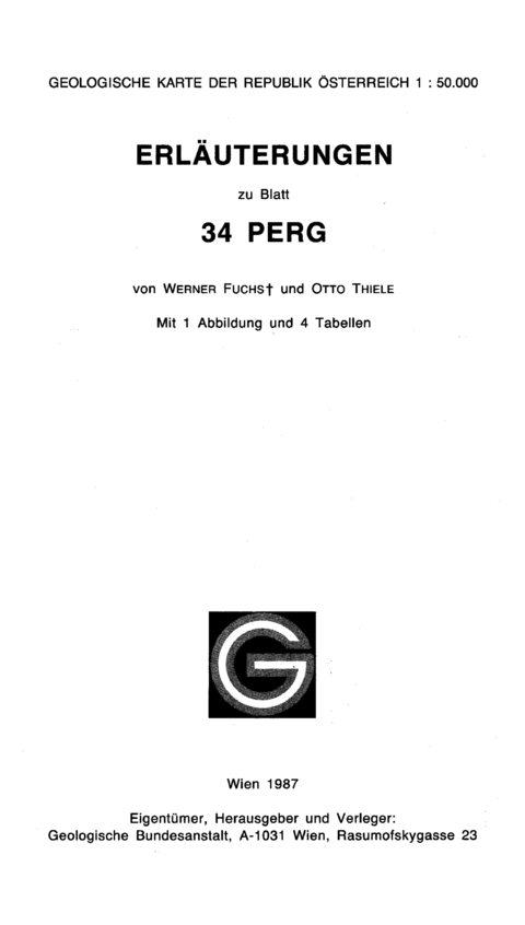 Erläuterungen zu Blatt 34 Perg - Werner Fuchs, Otto Thiele