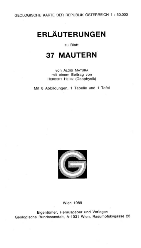 Erläuterungen zu Blatt 37 Mautern - Alois Matura