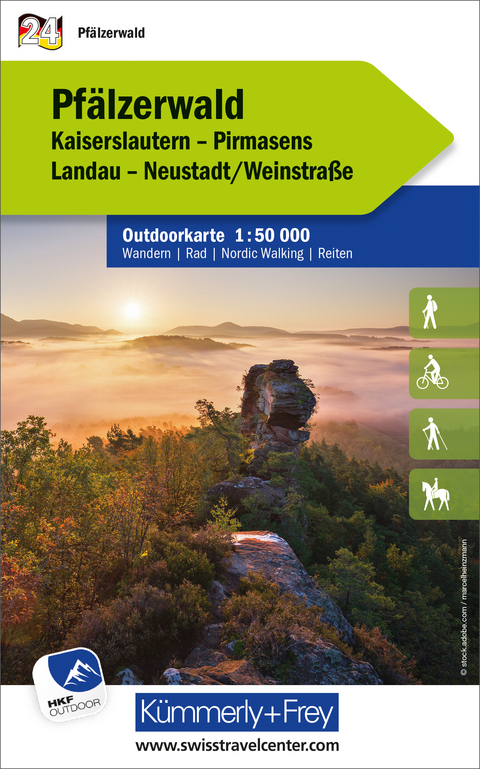 Kümmerly+Frey Outdoorkarte Deutschland 24 Pfälzerwald 1:50.000