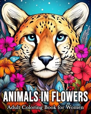 Animals in Flowers Adult Coloring Book for Women - Anna Colorphil