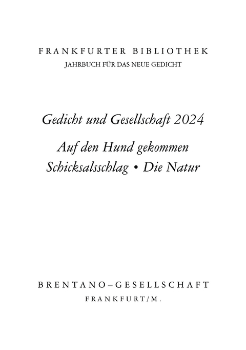 Frankfurter Bibliothek 2024 - Klaus-F. Schmidt-Mâcon †