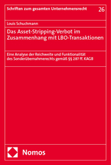 Das Asset-Stripping-Verbot im Zusammenhang mit LBO-Transaktionen - Louis Schuchmann
