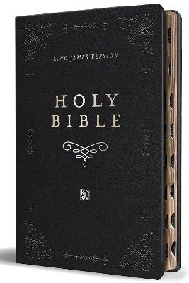 KJV Holy Bible, Giant Print Thinline Large format, Black Premium Imitation Leath er with Ribbon Marker, Red Letter, and Thumb Index -  King James Version