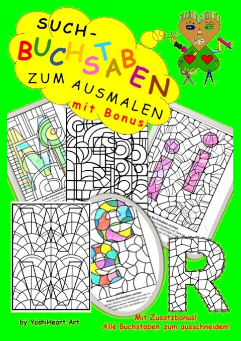 Such-Buchstaben zum Ausmalen -  YoshiHeart.ART