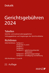 Gerichtsgebühren 2024 Tabellen und Richtlinien - Dokalik, Dietmar
