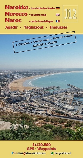 J12: Agadir - Taghazout - Imouzzer 1:120.000 + Cityplan Agadir + GPS - Waypoints - A. + B. Conrad