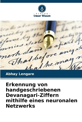 Erkennung von handgeschriebenen Devanagari-Ziffern mithilfe eines neuronalen Netzwerks - Abhay Lengare