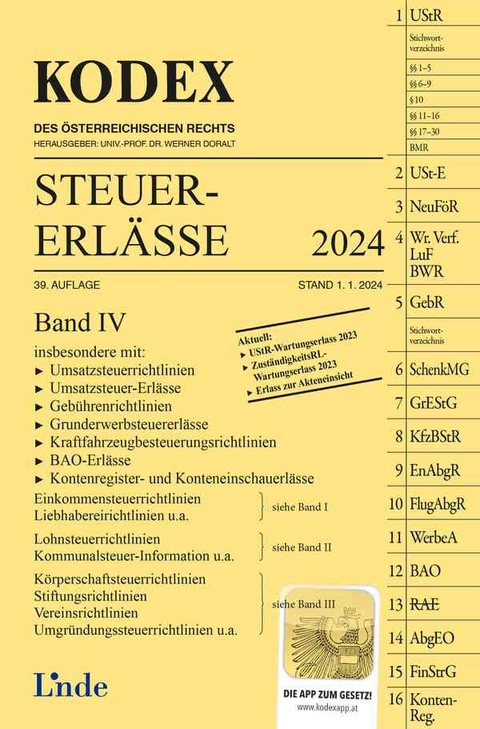 KODEX Steuer-Erlässe 2024, Band IV - Michael Schilcher