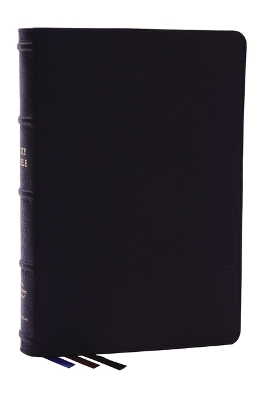 NKJV, Large Print Thinline Reference Bible, Blue Letter, Maclaren Series, Genuine Leather, Black, Comfort Print -  Thomas Nelson