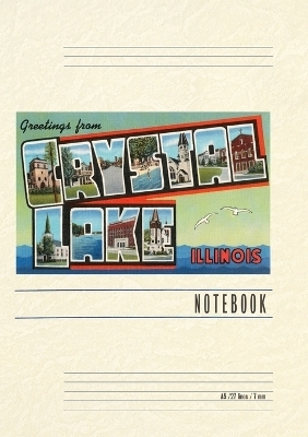 Vintage Lined Notebook Greetings from Crystal Lake, Illinois