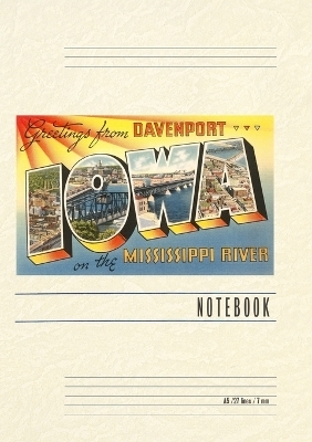 Vintage Lined Notebook Greetings from Davenport