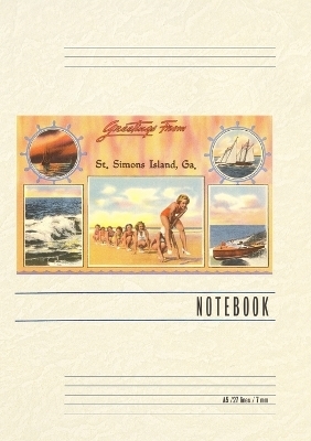 Vintage Lined Notebook Greetings from St. Simons Island