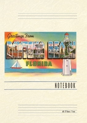 Vintage Lined Notebook Greetings from Daytona Beach, Florida