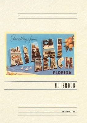 Vintage Lined Notebook Greetings from Miami Beach, Florida